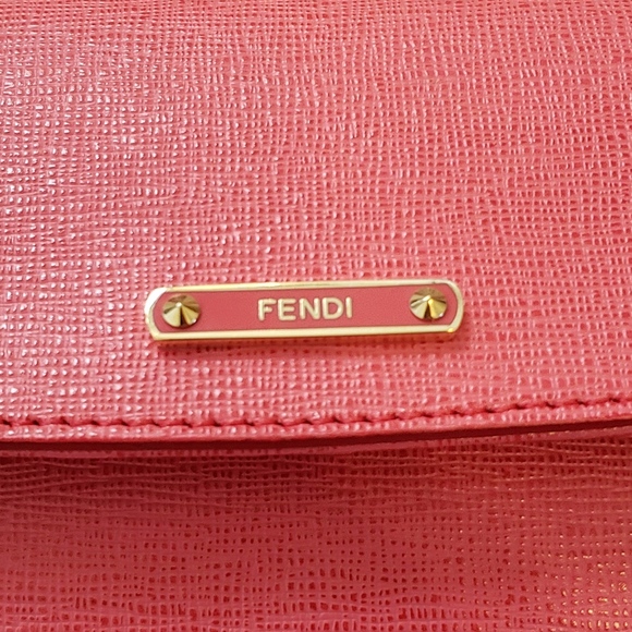 Coral Leather Fendi Crossbody Bag - Picture 7 of 16